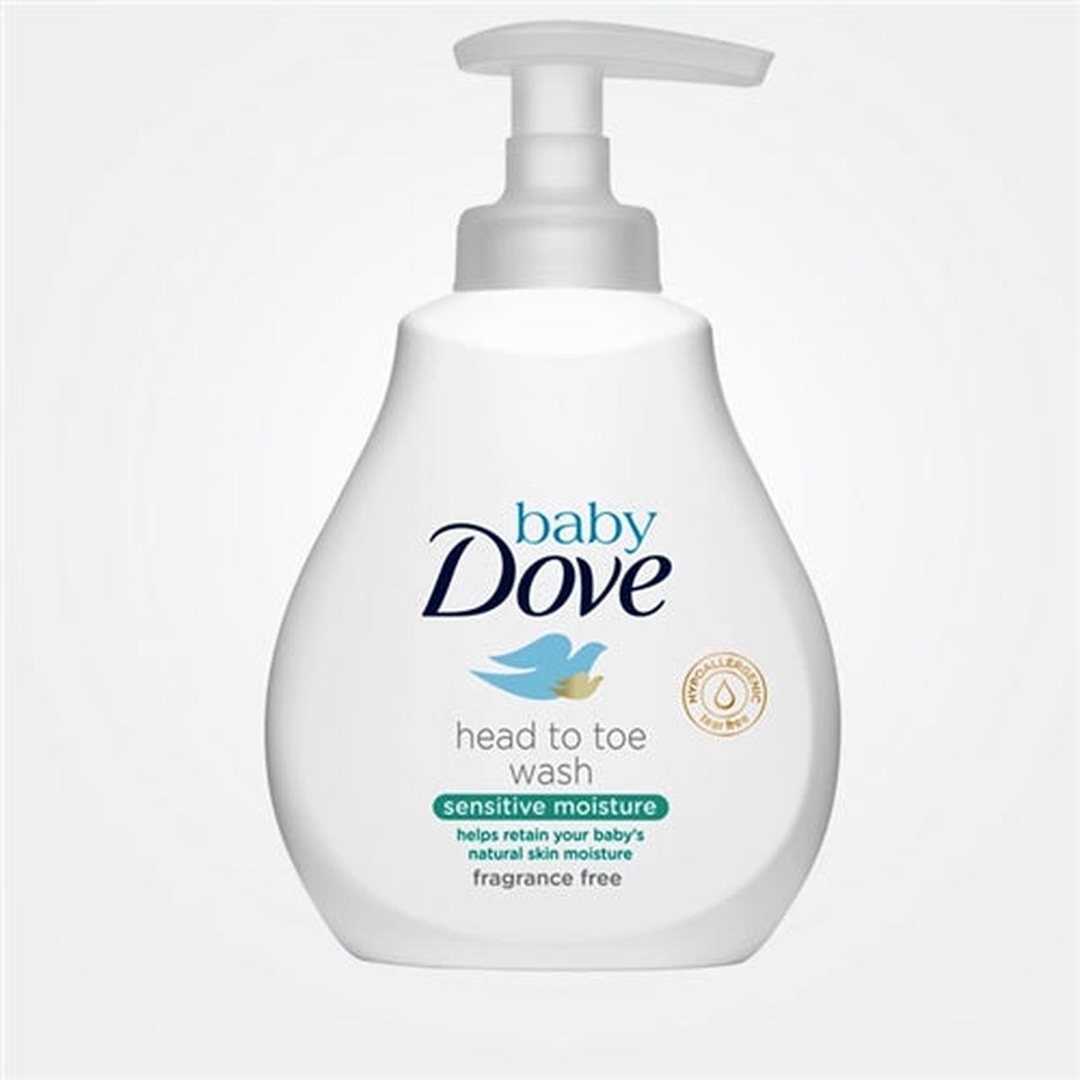 Dove Baby Hypoallergenic Head to Toe Wash - Sensitive Skin Care Fragrance Free 200ml