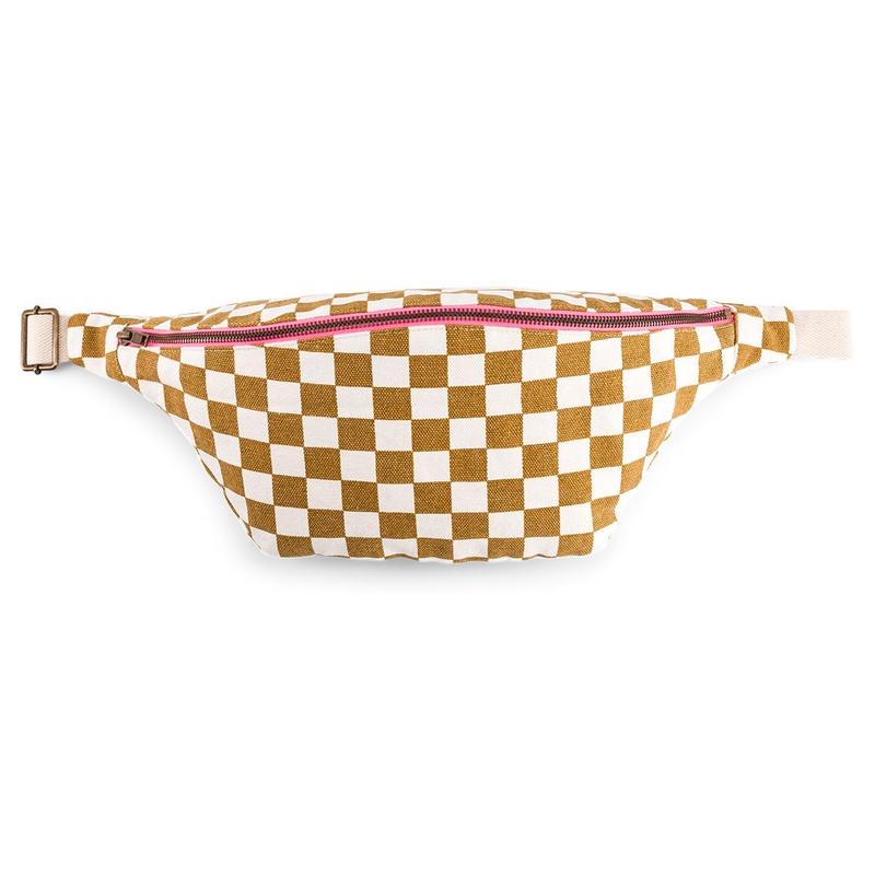 Sac Banane damier cru Caramel - Rose in April