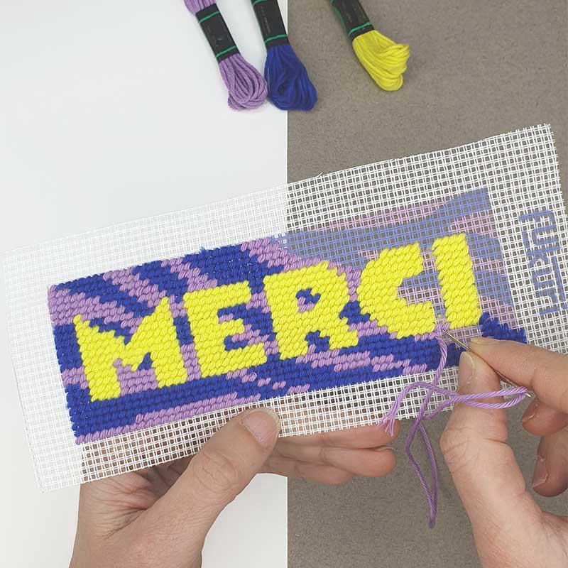 Kit Canevas Marque-page - Merci